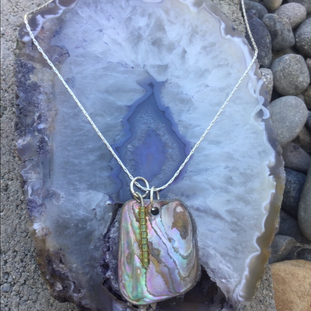 Abalone necklace with a Serling silver chain